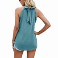 thumbnail image 3 of Womens Summer Tops, Womens Shirts, Trendy Women's Tank Top with Unique Hanging Neck Design and Lock Hole Detail for Casual and Dressy Occasions, 3 of 4
