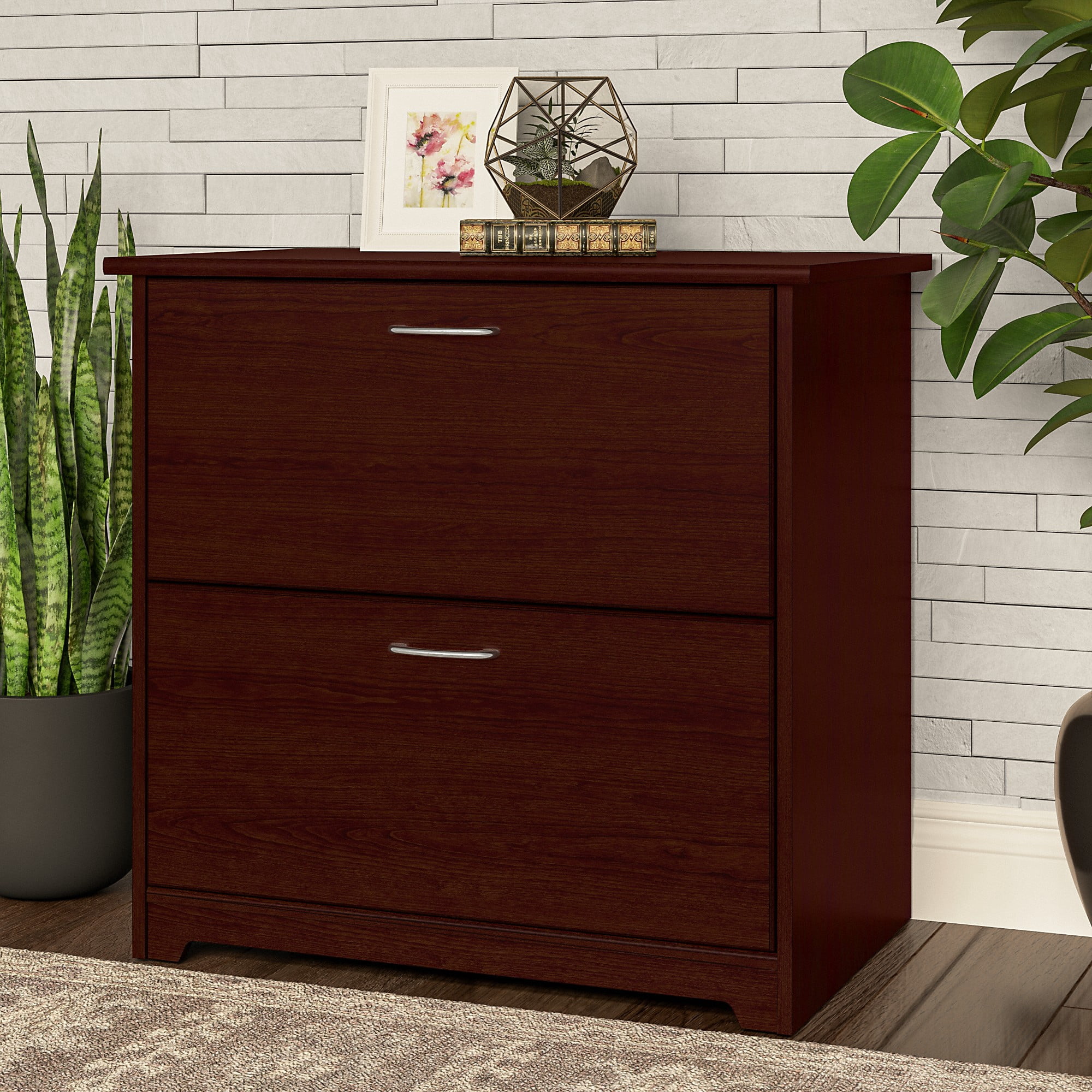 Bush Furniture Cabot Lateral File Cabinet, 2 Drawer, Harvest Cherry