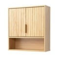 thumbnail image 3 of Ktaxon Fluted Bathroom Cabinet Wall Mount, Medicine Cabinet Storage Organizer with Single Door and Adjustable Shelves, Oak, 3 of 12