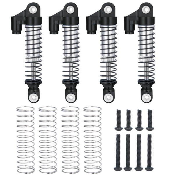 Amortiguador trasero delantero Vogacara RCGOFOLLOW de aleación de aluminio 1/18 RC Trx4m Negro