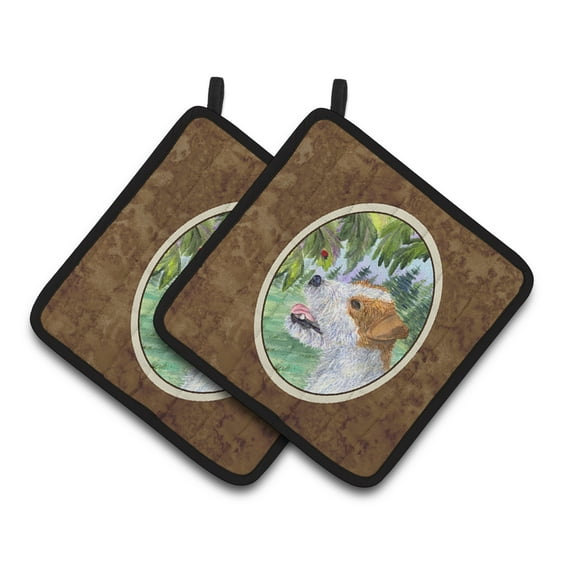 Carolines Treasures SS8211PTHD Jack Russell Terrier Pair of Pot Holders, 7.5HX7.5W, multicolor
