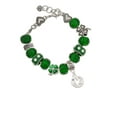 thumbnail image 2 of Delight Jewelry Silvertone Dove Disc - Green Irish Luck Bead Charm Bracelet, 7.5", 2 of 4