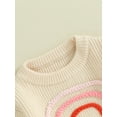 thumbnail image 5 of Bagilaanoe Toddler Baby Girl Boy Knitted Sweater Long Sleeve Rainbow Pattern Pullover 6M 12M 18M 24M 3T 4T Kids Warm Jumpers Tops Fall Loose Knitwear, 5 of 9