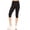 Black, variant on Women's Lightweight Solid Casual High Waist Running Yoga Daily Workout Capri Leggings