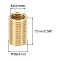 thumbnail image 2 of Uxcell M10xM8x15mm Brass Thread Adapter Reducer Thread Reducing Nuts Insert, 12pcs Fine Thread Tube Pipe Fitting, 2 of 5
