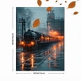 thumbnail image 3 of Foggy Night Railway Steam Train Canvas Wall Art, Modern Home Decor Canvas Print for Living Room Bedroom, 3 of 8