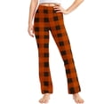 thumbnail image 2 of MKOSPLRT Flare Pants for Girl High Waist Yoga Workout Pants Fashion Plaid Print Leggings Casual Athletic Bootcut Pants Kids Clothes, 2 of 9