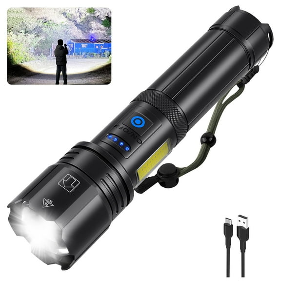 Rechargeable LED Flashlights High Lumens, 990000 Lumens Super Bright Flashlight with 7 Modes & Waterproof, Powerful Handheld Flashlight for Camping Emergencies