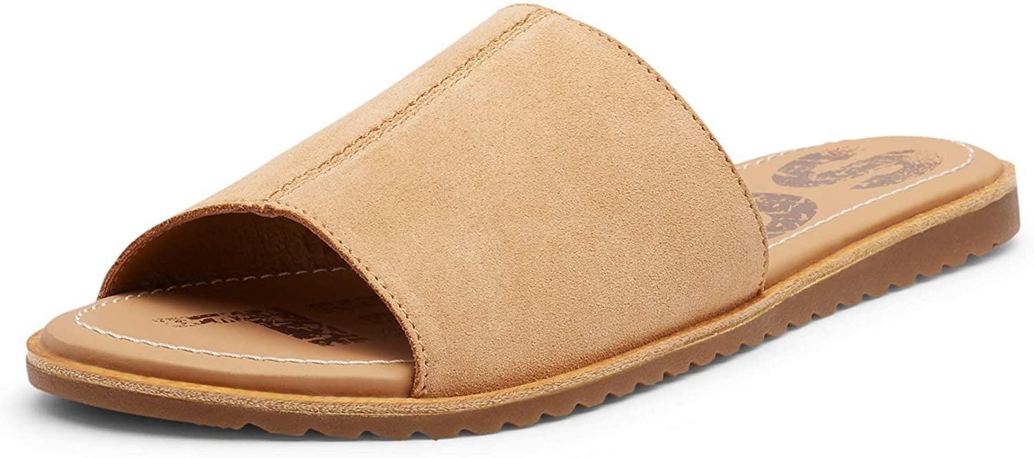 suede slide sandals
