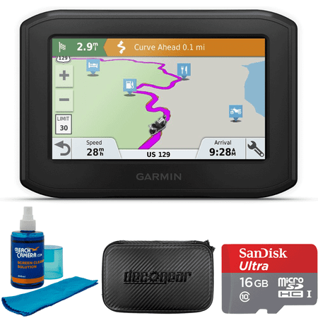 Garmin Zumo 396LMT-S Motorcycle GPS Navigator Bundle with GPS, Hard EVA Case, MicroSD HC 16GB C10 U1 With SD Adapter and Screen (The Best Motorcycle Gps)