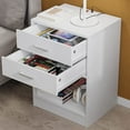 Tiptiper Set of 2 Nightstand 2 Drawers with Charging Station USB Port