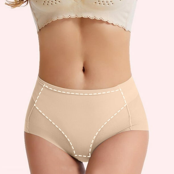 Flywake Savings Clearance 2023! Womens Underwear Plus Size High Waist Postpartum  Panties Soft Breathable No Muffin Mesh Briefs 