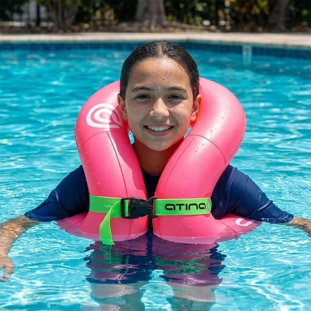 Chaleco salvavidas inflable con forma de chaqueta, flotador para aprender a nadar, anillo de natación, ponible Rojo XL