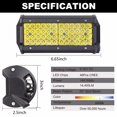 thumbnail image 4 of RV Tiras de luz LED duales de 7 pulgadas 6000K 144W 5760LM 10-30V 4 filas Lente 8D Foco todoterreno con chip LED, faros delanteros, luces de trabajo, luces antiniebla, adecuado para automóviles, camio, 4 of 5