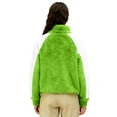 thumbnail image 5 of Otntypg Womens Half Zip Sherpa Fleece Pullover Soft Oversized Long Sleeve Color Block Mock Neck Sweatshirt with Pockets Warm Fuzzy Sweater Tops Green S, 5 of 8