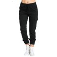 thumbnail image 2 of EDFBUYKRS Female Women Pants Casual Work Pants Women Cargo Petite Ladies Pocket Cargo Casual Pants Elastic Waist Corset Rope Pants Xl, 2 of 7