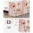 thumbnail image 5 of Pink Flower Bed Skirt King Size 16 Inch Drop, Floral Branch Leaves Gradients Vintage Adjustable Elastic Dust Ruffles Bedskirt for King Bed Wrap Around Pleated Mattress Frame Cover, 5 of 9