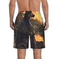 thumbnail image 3 of KLL Sunset Meditating Doberman Men's Casual Summer Beach Shorts Hawaiian Shorts with Pockets-3X-Large, 3 of 5