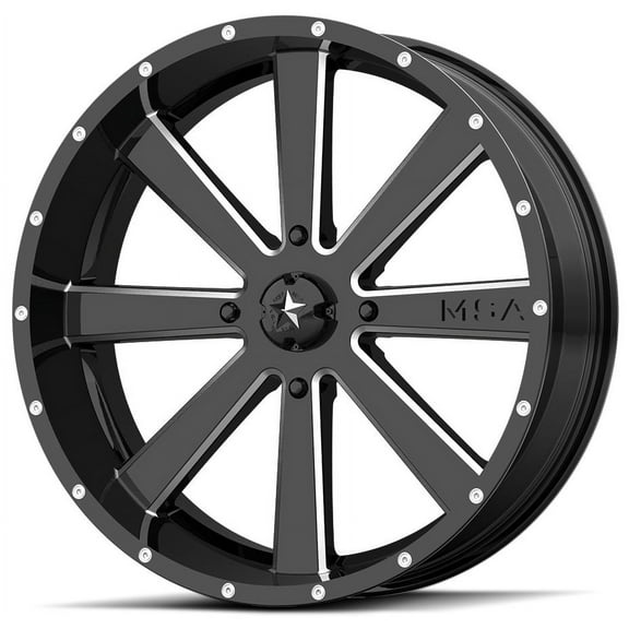 KMC-XD Wheels M34-022737M XDWM34-022737M FLASH 22x7 4x137.00 GLOSS BLACK MILLED (0 mm)