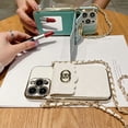 thumbnail image 3 of Carcasa Para Samsung Galaxy S23 Ultra S22 Plus Monedero De Concha Suave Galvanoplastia Ranura Para Tarjeta De Maquillaje Espejo Funda Con Correa Cordón, 3 of 4