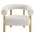 thumbnail image 5 of Armchair Accent Chair, Ivory White Natural, Fabric, Living Kitchen Cafe Bistro Hospitality Restaurant, Modern Contemporary HB36294, 5 of 9