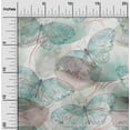 thumbnail image 2 of oneOone Coton Cambric Vert Sarcelle Tissu Papillons Tissu pour Robe Tissu Imprimé Tissu au Mètre 56 Pouces de Large, 2 of 5