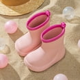 thumbnail image 3 of Hpapadks Rain Boots For Girls Solid Mid Calf Flat Heel Water Shoes With Easy On Handles Spring Summer Fall Outdoor School Play Pink 8 Year-9 Year, 3 of 7