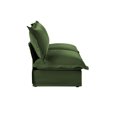 thumbnail image 6 of Convertible 2 Seater Deep Seat Sofa, Chenille Sectional Sofa Couch with Slip-cover, Upholstered Armless Cloud Couch with Pillow for Living Room, Apartment, Free Combination Cozy Sofa, Green, 6 of 7