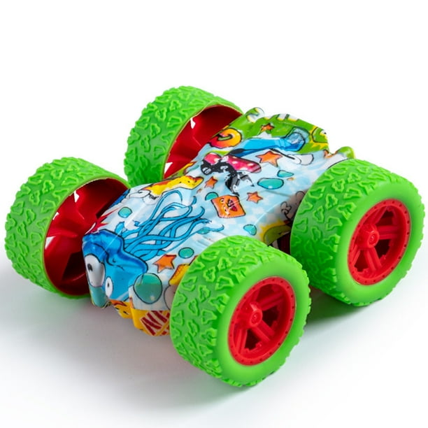 Coche de fricción inercial de doble cara | Juguete 4x4 resistente a golpes y vuelcos | No necesita pilas | Construcción duradera de plástico ABS | Regalo para niños a partir de 3 años