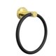 thumbnail image 1 of Toallero de baño, accesorios de hardware de baño, toallero de baño de acero inoxidable grueso, colgador de toallas redondo moderno montado en la pared (negro y dorado), 1 of 5