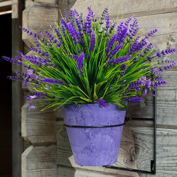 simeccom 24 Bundles Fake Lavender Flowers UV Resistant Plastic Plants Faux Purple Grass,Purple