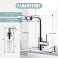 thumbnail image 7 of Wowow Pull Down Waterfall Kitchen Faucet with Soap Dispenser and 3-Mode Sprayer in Polished Chrome for Kitchen Sink, 7 of 7