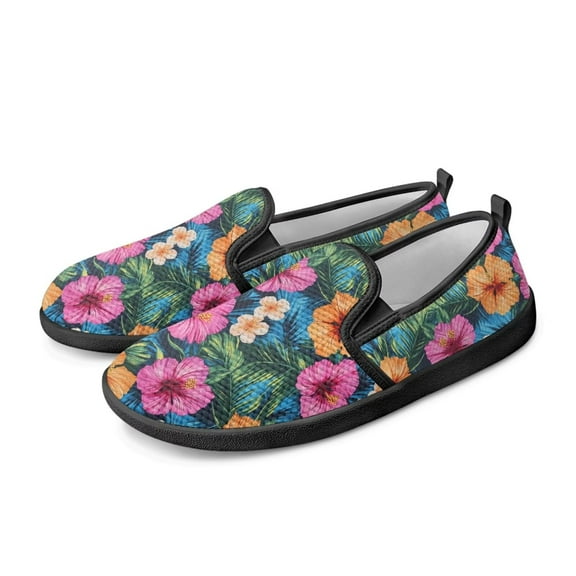 FUIALDOLG Slip on Deck Shoes for Women Zero Drop Casual Canvas Loafer Vintage Flat Boat Shoes