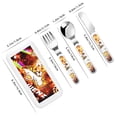 thumbnail image 2 of Picia Geometry Dash Pattern Toddler Utensils, Children's Knife, Fork And Spoon Set,Kids Silverware Set with Handle, 430 Stainless Steel, 2 of 8