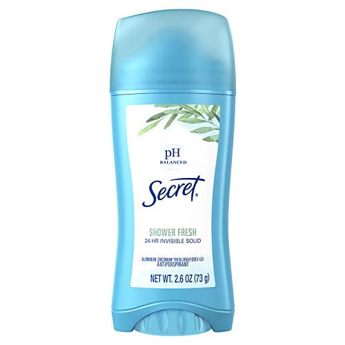 Secret Antiperspirant Deodorant for Women, Shower Fresh Scent, Invisible Solid, 2.6 Oz, Pack of 6