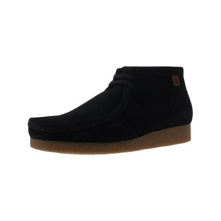 Clarks Men's Shacre Suede Lace-Up Moc Toe Desert Chukka Boot Black Size 7.5