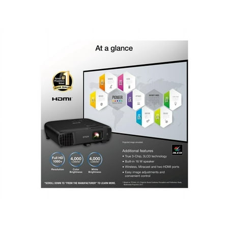 Epson - Pro EX9240 3LCD Full HD 1080p Wireless Projector with Miracast - Black
