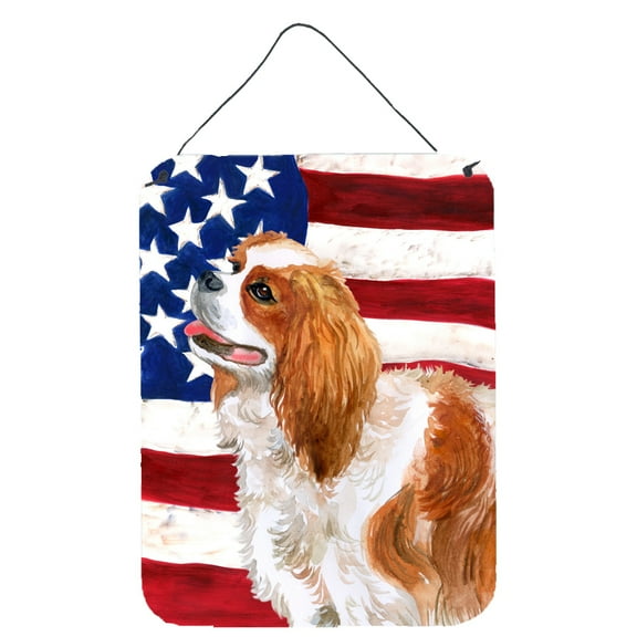 Carolines Treasures BB9663DS1216 Cavalier Spaniel Patriotic Wall or Door Hanging Prints 12WX16H multicolor