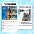 thumbnail image 6 of 2 PCS Adjustable Double Pool Pole Hooks, Black Heavy Duty Rustproof Fence Double Hooks for Pool Equipment, Pool Tool Hooks for Pool Hose Pool Skimmer Accessories (2 Pcs), 6 of 7