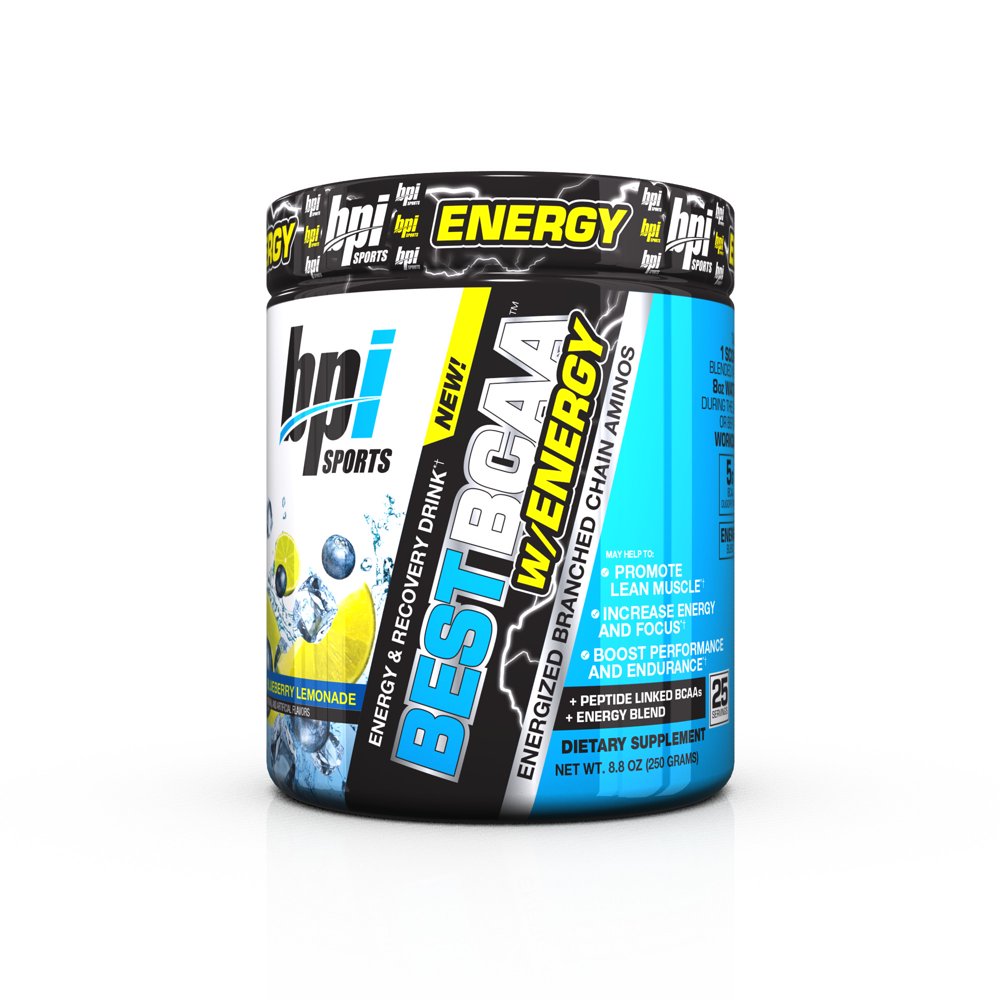 BPI Sports Best BCAA W/ Energy Pre Workout Blueberry Lemonade, 25