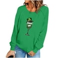 thumbnail image 3 of Uootdi St. Patrick's Day Sweatshirt for Women Crewneck Cute Shamrock Graphic Long Sleeve Shirts for Women Lucky Leaf Irish Shamrock Pullover Shirts Tops Gift, 3 of 5