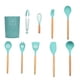 thumbnail image 1 of leyfeng 9PCS Utensilios de cocina Juego de utensilios de cocina Juego de utensilios de cocina de silicona Juego de utensilios de cocina con mango de madera Chef Antiadherente, 1 of 8