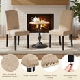 thumbnail image 6 of Alden Design 6 Pieces Fabric Upholstered Parson Dining Chairs with Solid Wood Legs, Khaki, 6 of 11