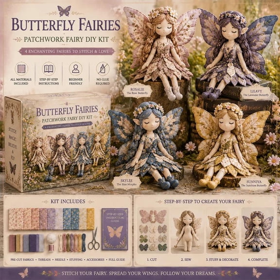 IFRINID DIY Fairy Doll Sewing Kit, Fabric Doll Craft Kit with Pre-Cut Fabric, Thread, Needles and Stuffing for Beginners and Family Activities