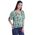 thumbnail image 3 of Moomaya Blouse d'Été Boho à Manches Courtes en Rayonne Imprimée pour Femmes, 3 of 5