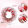 thumbnail image 7 of JEWLALO 21’’ Valentine's Day Heart Shaped Wreath, Red Berry Artificial Rustic Twig Wreath, Artificial Door Wreath for Wedding Party Home Office Decors, 7 of 7