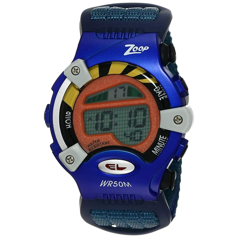 Zoop Digital Watch with Blue Strap for Boys Velcro Walmart