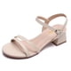 thumbnail image 1 of Sandalias de tacón grueso de bloque bajo con puntera abierta y correa de tobillo para mujer, 1 of 8