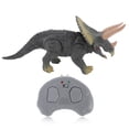 thumbnail image 1 of Dinosaurio de juguete RC de simulación, triceratops de juguete con control remoto, patas para caminar, ojos brillantes y boca que se abre para niños y niñas., 1 of 14