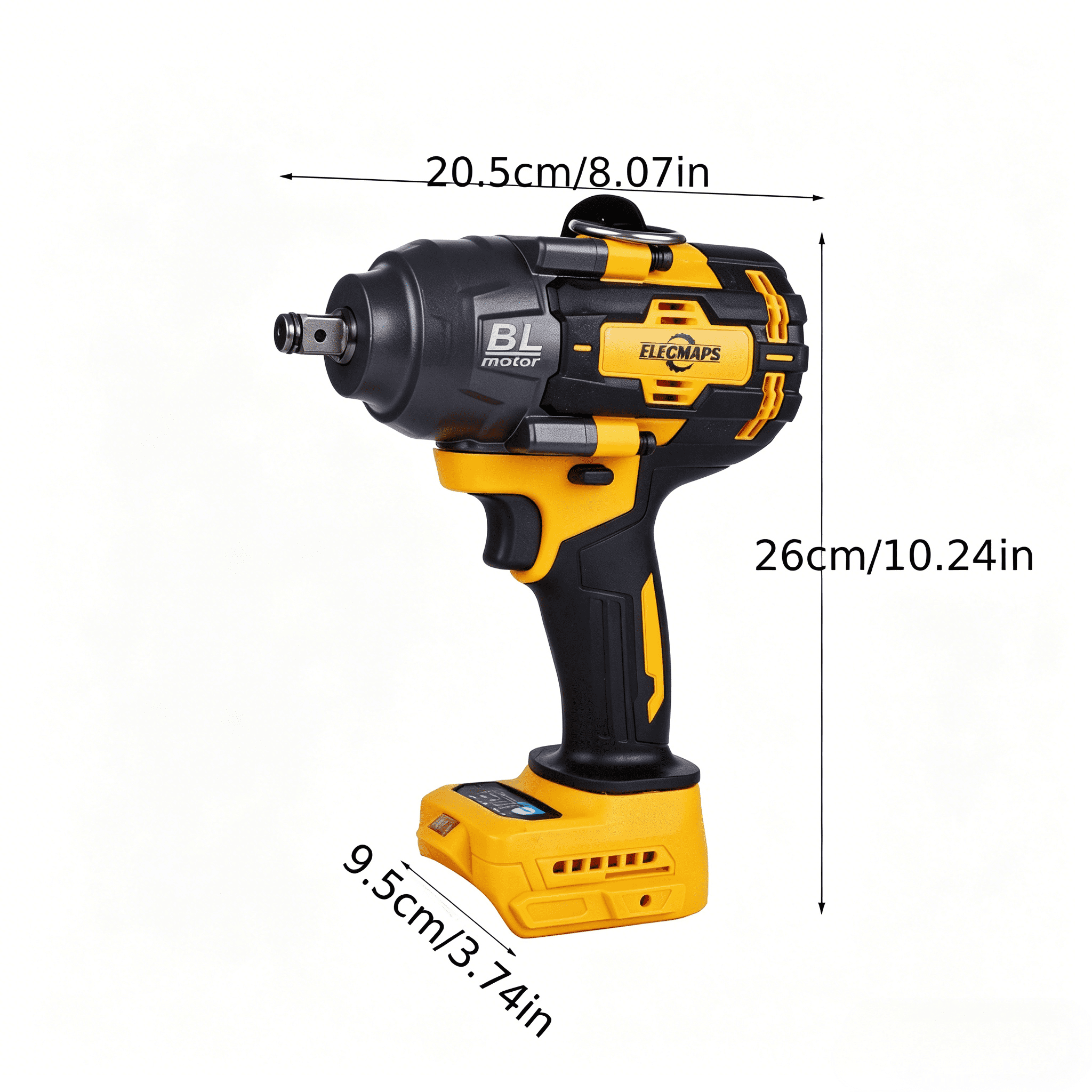 ELECMAPS 1/2 Inch Cordless Impact Wrench for DeWalt 20v Battery, 740Ft-lbs (1000N.m) Impact Wrench, High Torque Brushless Electric Impact Gun for Auto Repair, Home Projects & Workshop Use(Tool Only)